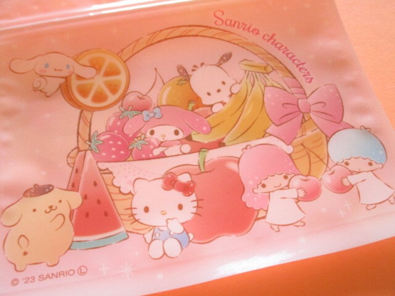 Photo2: 4 pcs Kawaii Cute Sanrio Characters B7 Zipper Bags Set *Fruit (38365)