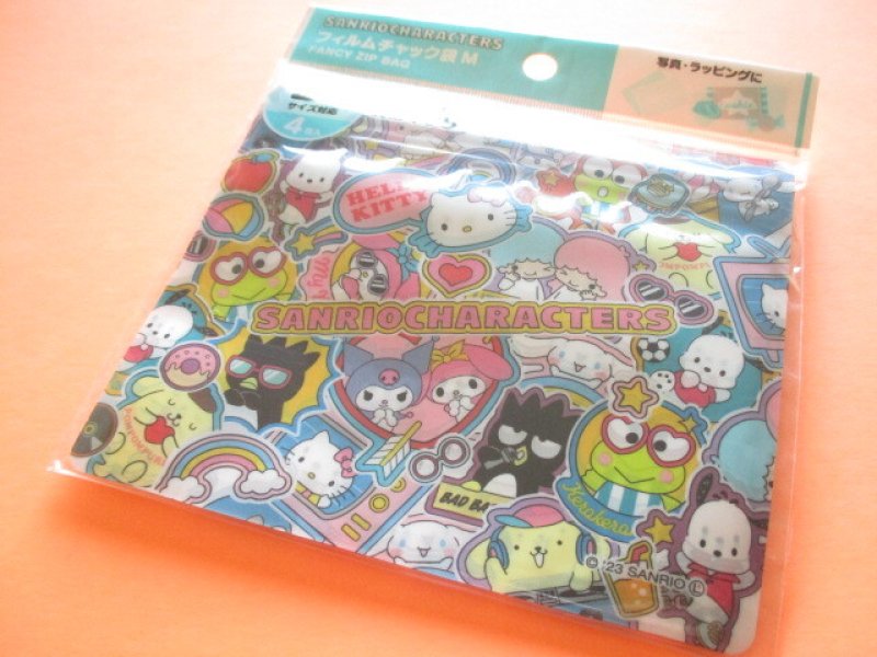 Photo1: 4 pcs Kawaii Cute Sanrio Characters B7 Zipper Bags Set *Sticker (38367) (1)