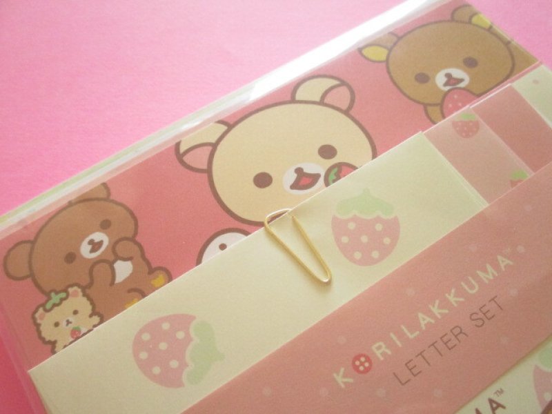 Photo1: Kawaii Cute Regular Letter Set Korilakkuma San-x *Full of Strawberry Day (LH79701)