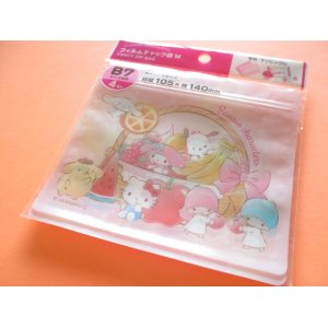 Photo: 4 pcs Kawaii Cute Sanrio Characters B7 Zipper Bags Set *Fruit (38365)