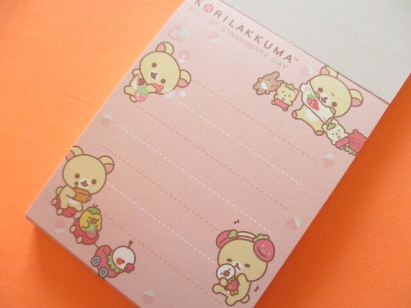 Photo1: Kawaii Cute Mini Memo Pad Korilakkuma San-x *Full of Strawberry Day (MH18501-1)