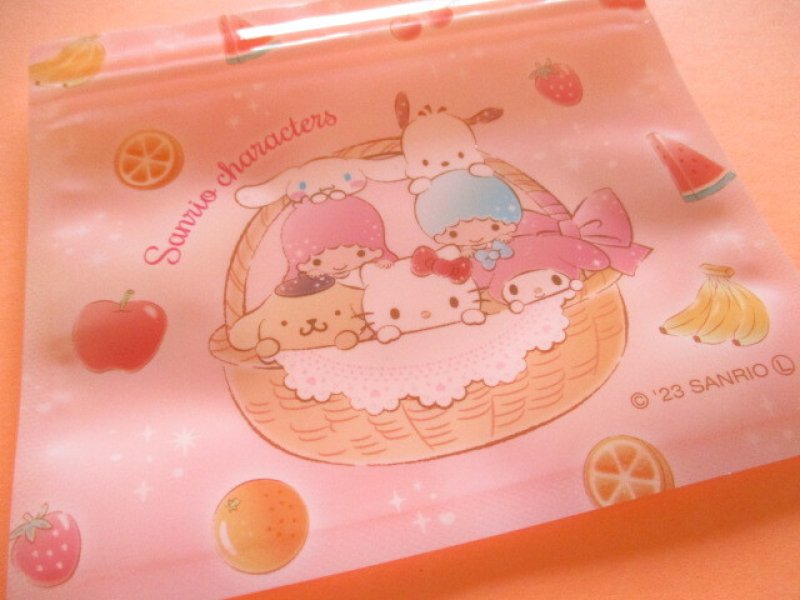 Photo2: 6 pcs Kawaii Cute Sanrio Characters A7 Zipper Bags Set *Fruit (38364)