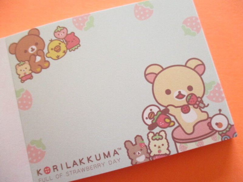 Photo1: Kawaii Cute Mini Memo Pad Korilakkuma San-x *Full of Strawberry Day (MH18501-2)