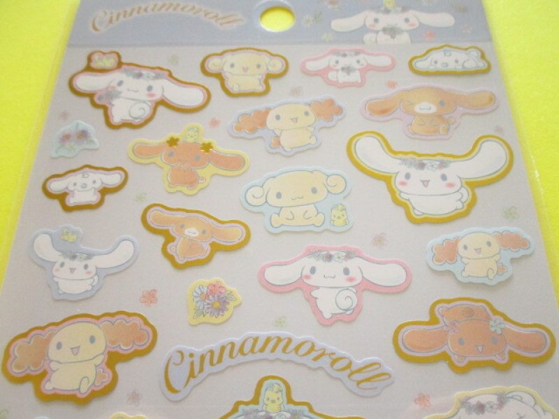Photo1: Kawaii Cute Stickers Sheet Cinnamoroll Sanrio *Flower Frame (410735)