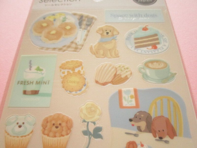 Photo1: Kawaii Cute Stickers Sheet Gaia *Cafe with Dogs (466683-2)