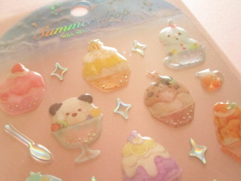 Photo3: Kawaii Cute Summer Drop Candy Stickers Sheet Q-Lia *Shaved Ice (81203)