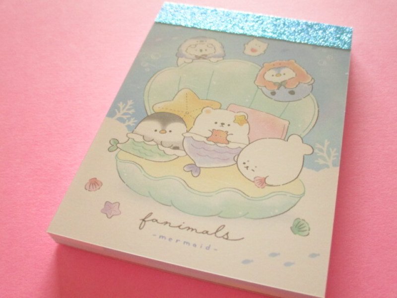 Photo1: Kawaii Cute Mini Memo Pad Fanimals Crux *Mermaid (122743) (1)
