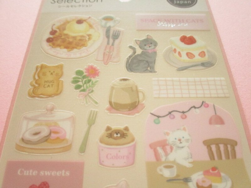 Photo1: Kawaii Cute Stickers Sheet Gaia *Cafe with Cats (466683-1)
