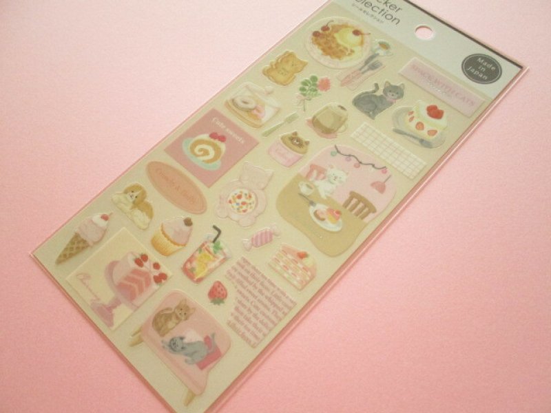 Photo1: Kawaii Cute Stickers Sheet Gaia *Cafe with Cats (466683-1) (1)