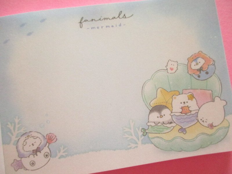 Photo1: Kawaii Cute Mini Memo Pad Fanimals Crux *Mermaid (122743)