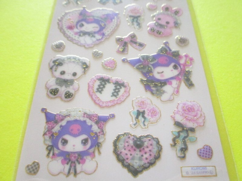 Photo2: Kawaii Cute Stickers Sheet Sanrio Characters × 飴ノ森ふみか Amenomori Fumika Clothes Pin *Kuromi (US-84024)