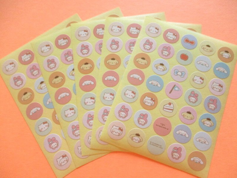 Photo1: Kawaii Cute まんまる Stickers Sheets Eikoh *Sirotan ♡ Sanrio Characters (32281)