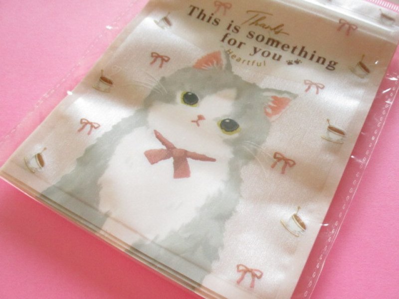 Photo1: 5 pcs Kawaii Cute Zipper Bags Set Nakano *Milk Cat (332811-2) (1)