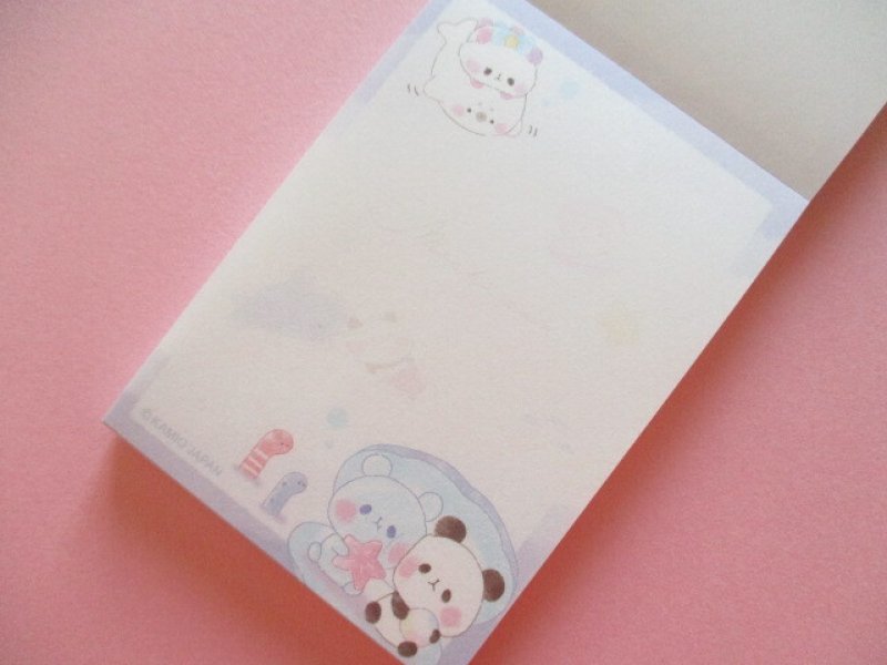 Photo1: Kawaii Cute Mini Memo Pad Mochi Mochi Panda Kamio Japan *海でもちもち (220415)