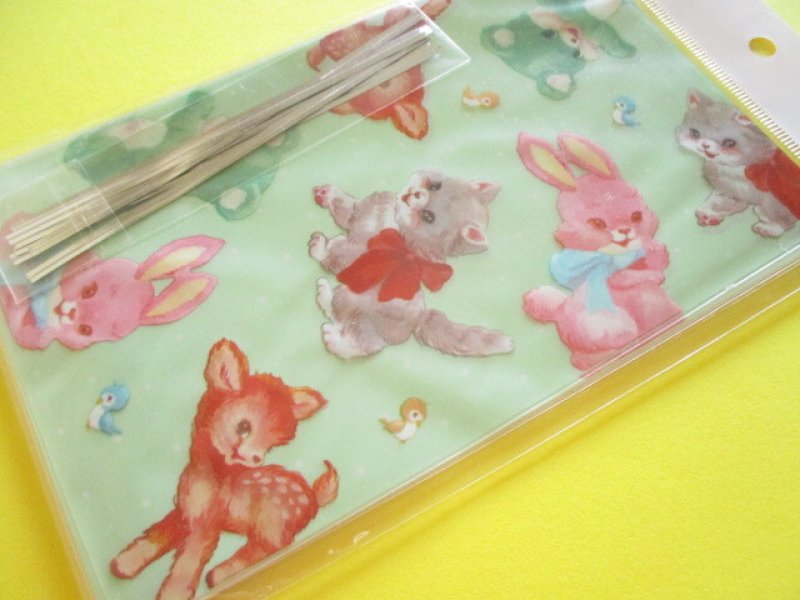 Photo2: Set of 2 Kawaii Cute Vinyl Bags *Retro Animal (NVO14)