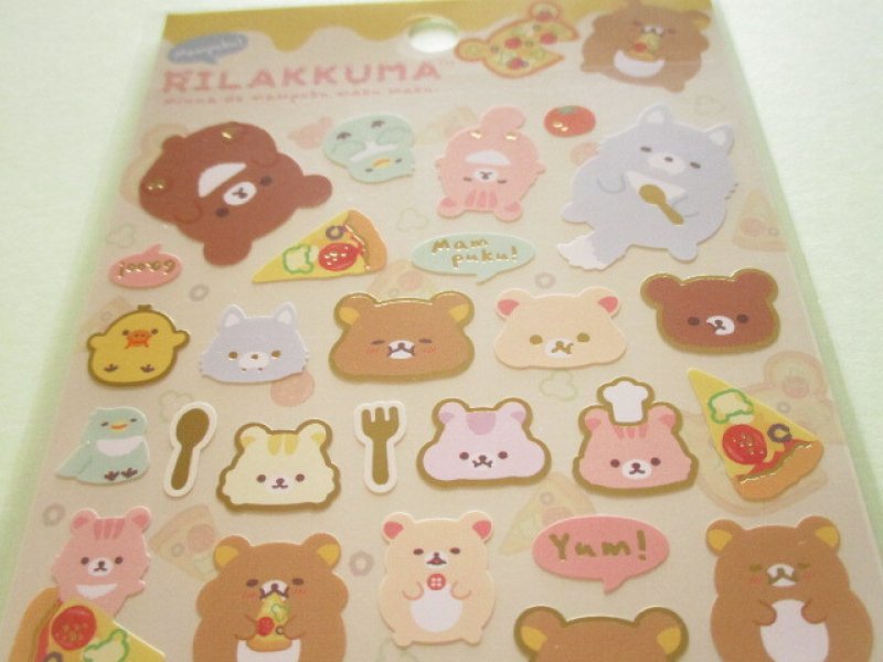 Photo1: Kawaii Cute Stickers Sheet Rilakkuma San-x *Minna de mampuku maku maku (SE62002)