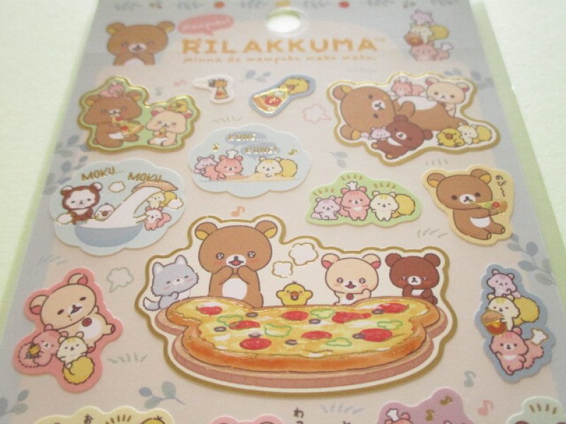 Photo1: Kawaii Cute Stickers Sheet Rilakkuma San-x *Minna de mampuku maku maku (SE62001)