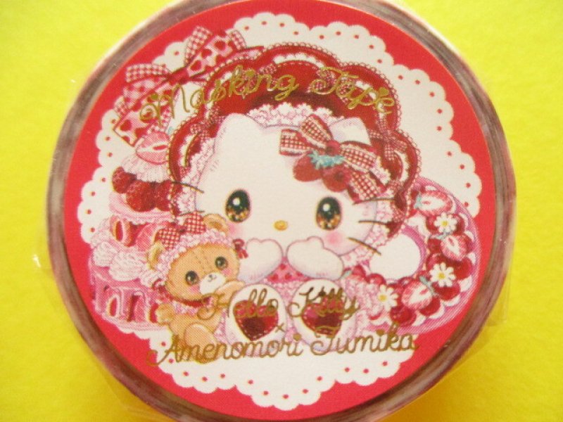 Photo1: Kawaii Cute Masking Tape Sticker Sanrio Characters × 飴ノ森ふみか Amenomori Fumika Clothes Pin *Hello Kitty (MT-84026)