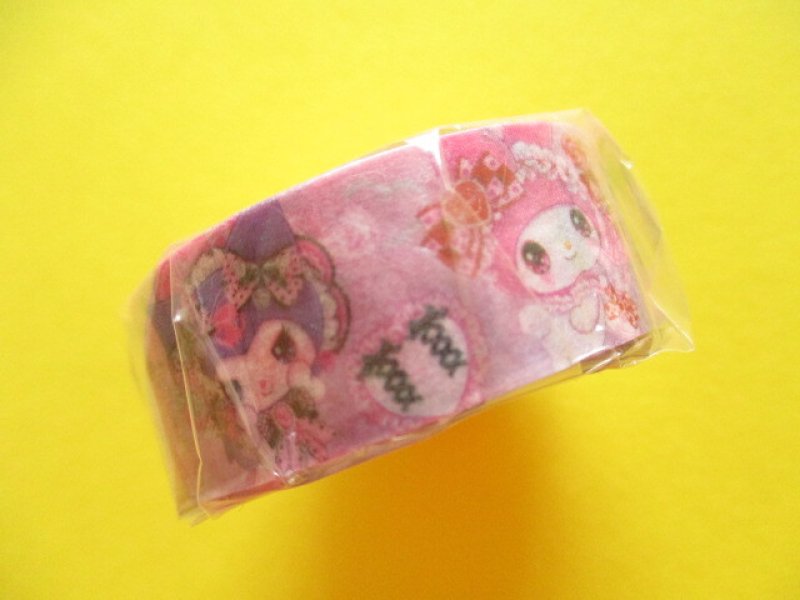 Photo3: Kawaii Cute Masking Tape Sticker Sanrio Characters × 飴ノ森ふみか Amenomori Fumika Clothes Pin *My Melody & Kuromi (MT-84031)