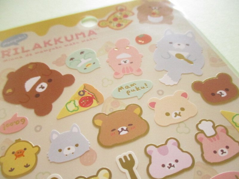 Photo3: Kawaii Cute Stickers Sheet Rilakkuma San-x *Minna de mampuku maku maku (SE62002)