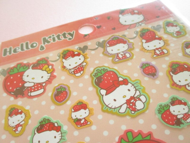 Photo3: Kawaii Cute Stickers Sheet Sanrio *Hello Kitty (Strawberry Hat 410704)