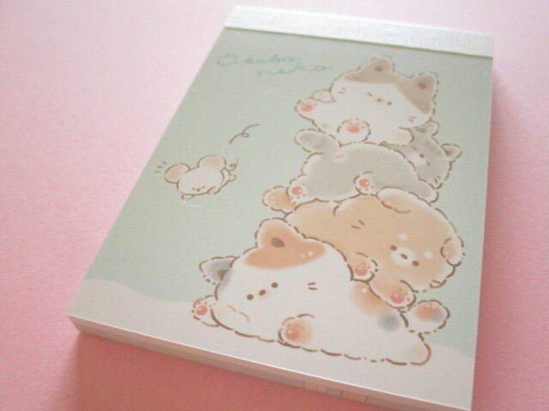 Photo1: Kawaii Cute Mini Memo Pad Asobo Neko Crux＊つみあげ (124405) (1)