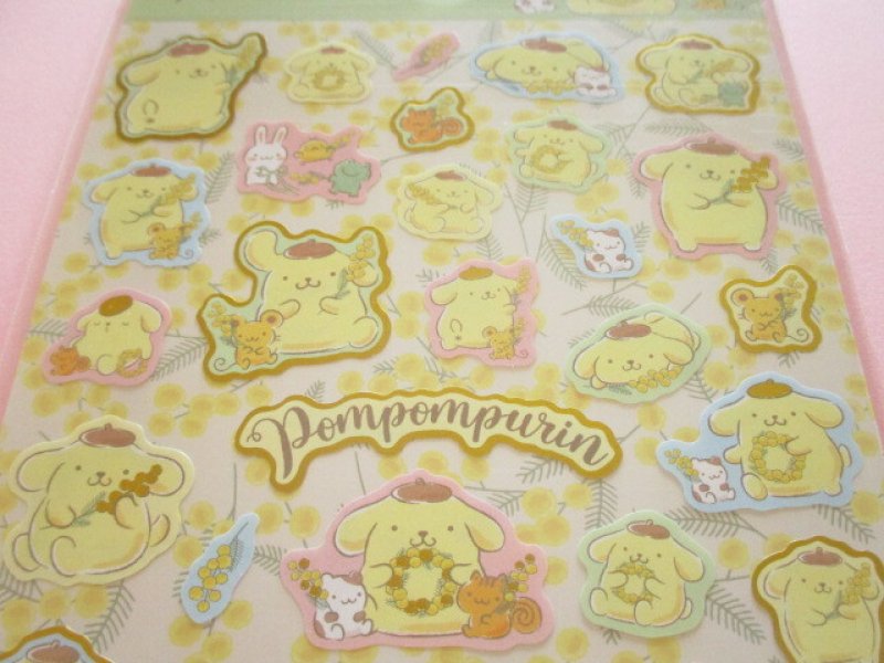 Photo1: Kawaii Cute Stickers Sheet Sanrio *POMPOMPURIN (Mimosa Wreath 410742)
