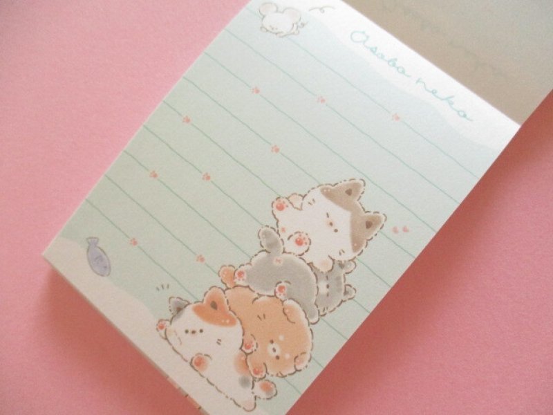 Photo1: Kawaii Cute Mini Memo Pad Asobo Neko Crux＊つみあげ (124405)