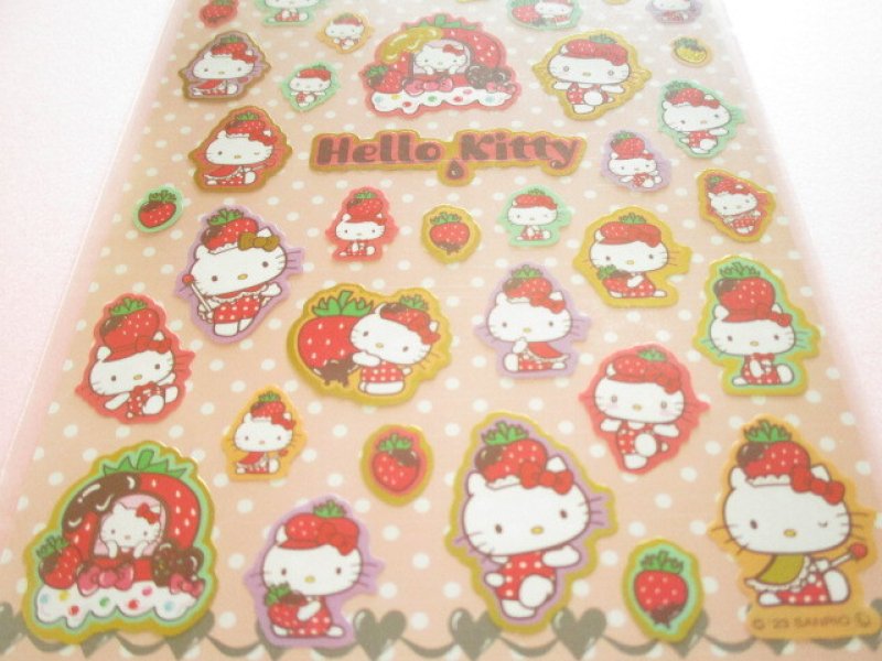 Photo2: Kawaii Cute Stickers Sheet Sanrio *Hello Kitty (Strawberry Hat 410704)