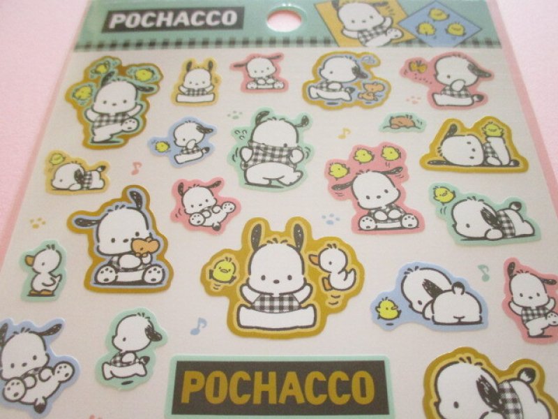 Photo1: Kawaii Cute Stickers Sheet Sanrio *Pochacco (Check Design 410759)