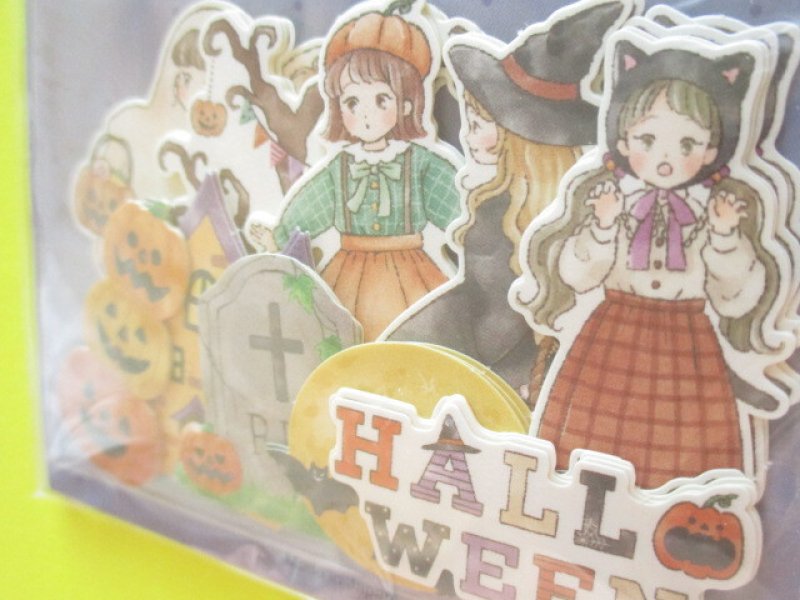 Photo1: Kawaii Cute Sticker Flakes Sack Gaia *Halloween Kids (466734)