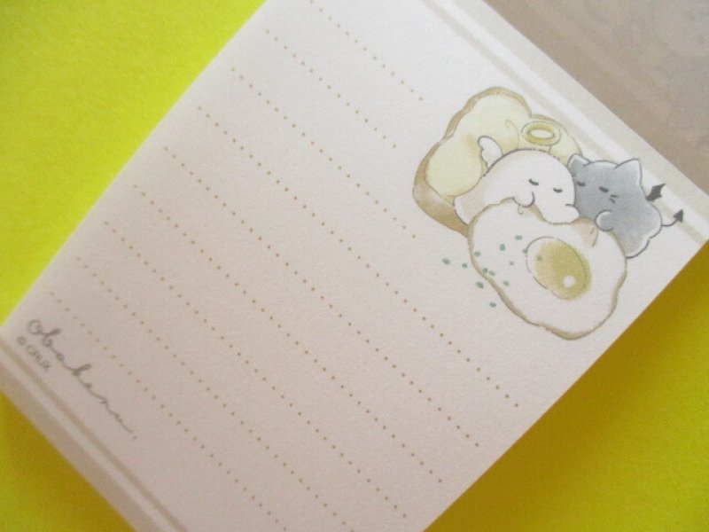 Photo1: Kawaii Cute Mini Memo Pad Obakenu Crux *Bread (124651)