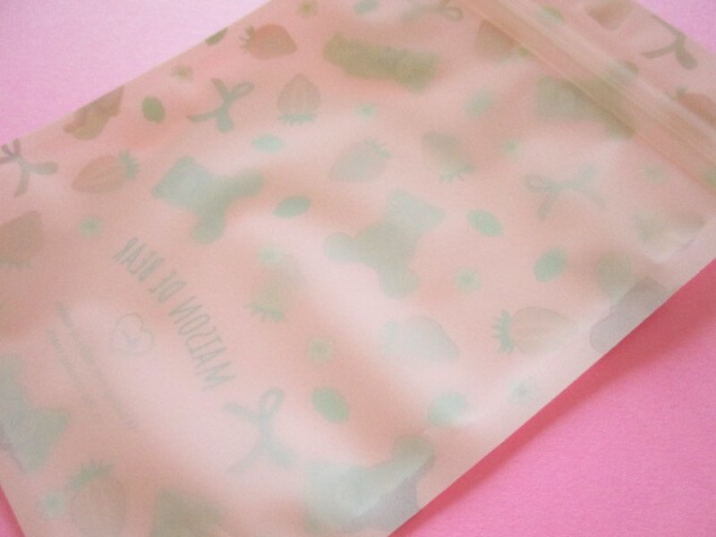 Photo3: 5 pcs Kawaii Cute A6 Zipper Bags Set amifa *Strawberry Bear #01 (140484)