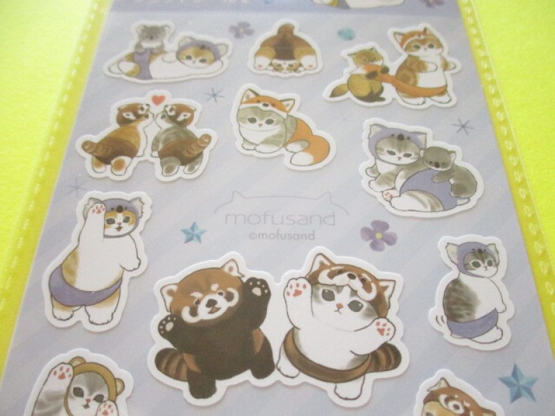 Photo1: Kawaii Cute Stickers Sheet Eikoh *Mofusand (133356-Blue)