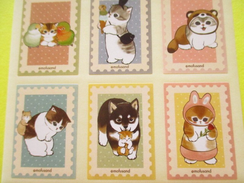 Photo3: Kawaii Cute Square Stickers Sheet Eikoh *Mofusand (133363 #02)