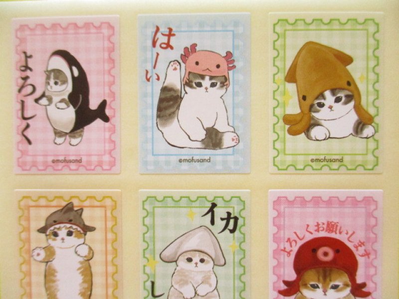 Photo2: Kawaii Cute Square Stickers Sheet Eikoh *Mofusand (133363 #01)