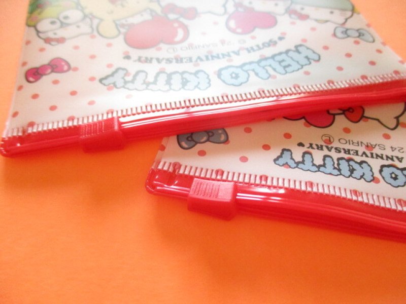 Photo2: Kawaii Cute Hello Kitty 50th Anniversary 2pcs Fastener Case Sanrio *Hello Kitty (38850)