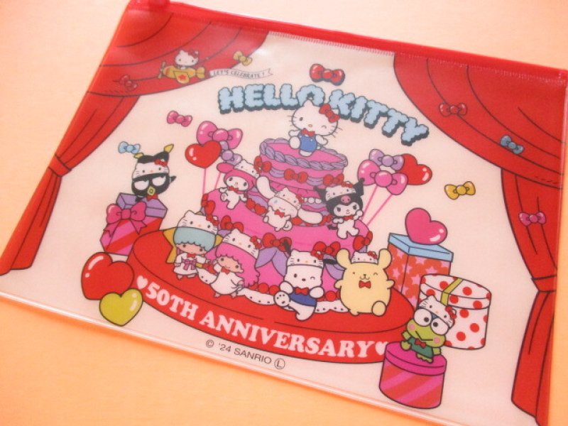Photo1: Kawaii Cute Hello Kitty 50th Anniversary Fastener Case Sanrio *Hello Kitty (38851)