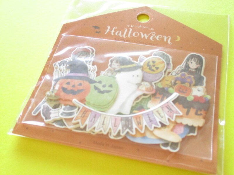 Photo1: Kawaii Cute Sticker Flakes Sack Gaia *Halloween Girls (466734) (1)
