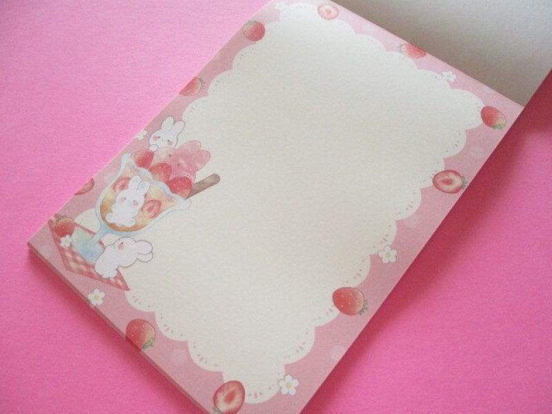Photo1: Kawaii Cute Large Memo Pad Kyowa *ichigomamire (34-239-Rabbit )