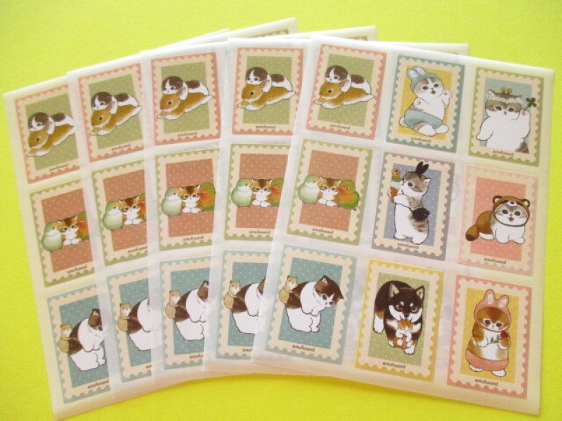 Photo1: Kawaii Cute Square Stickers Sheet Eikoh *Mofusand (133363 #02)