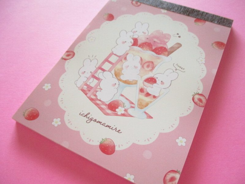 Photo1: Kawaii Cute Large Memo Pad Kyowa *ichigomamire (34-239-Rabbit ) (1)