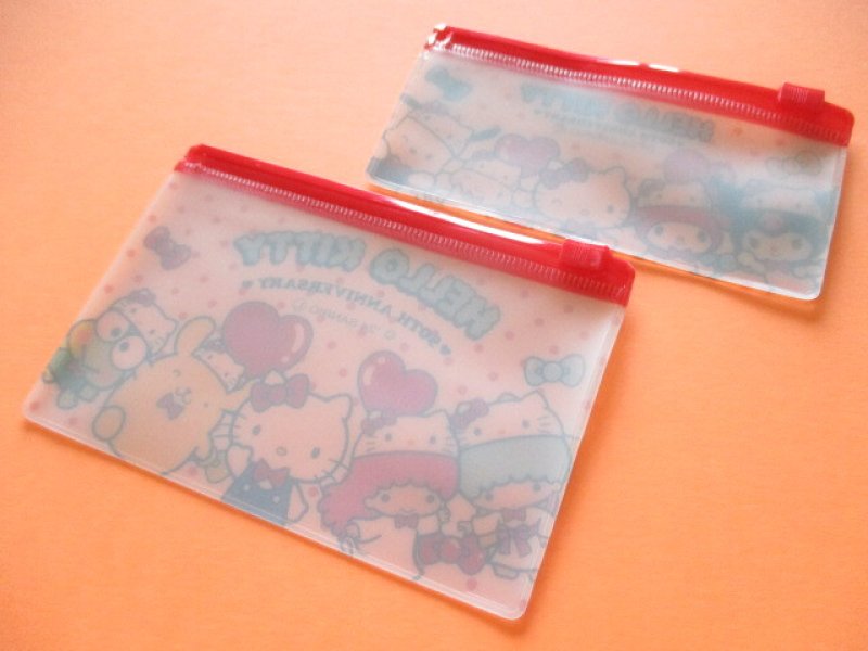 Photo3: Kawaii Cute Hello Kitty 50th Anniversary 2pcs Fastener Case Sanrio *Hello Kitty (38850)