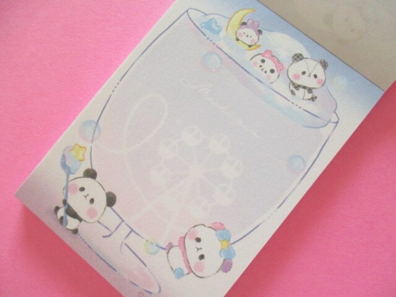 Photo1: Kawaii Cute Mini Memo Pad Mochi Mochi Panda Kamio Japan *Amusement Park (221546)