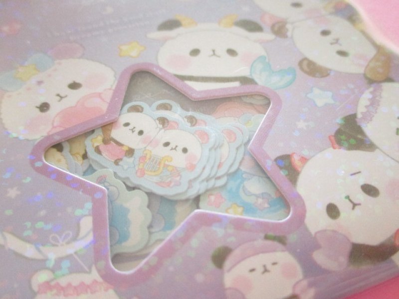 Photo1: Kawaii Cute Sticker Flakes Sack Kamio Japan *Mochi Mochi Panda /Constellation (221881)