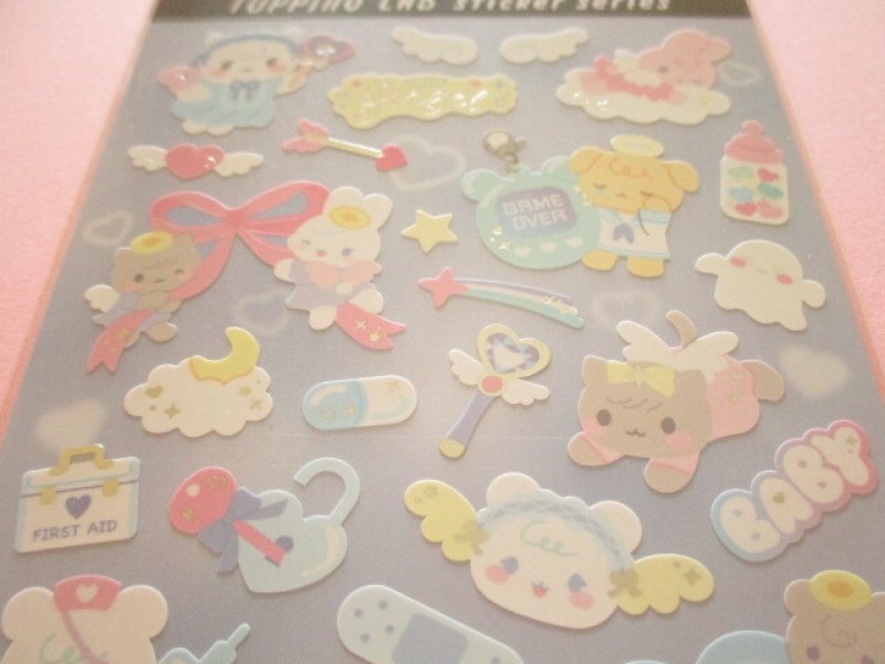 Photo1: Kawaii Cute Topping Lab Stickers Sheet Gaia *Angel (466742-Blue)
