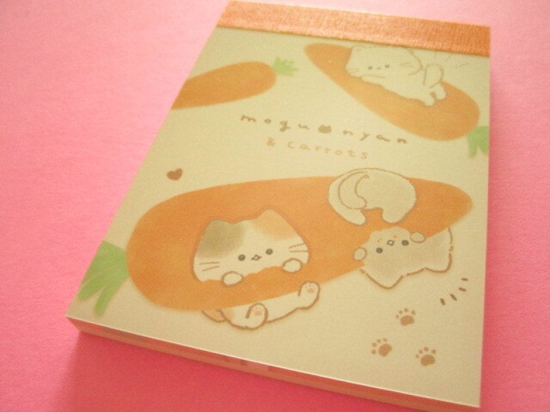 Photo1: Kawaii Cute Mini Memo Pad Mogu♡nyan Kamio Japan *Carrot  (222042) (1)