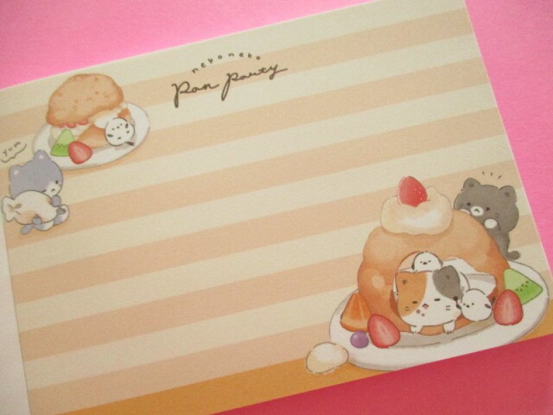 Photo1: Kawaii Cute V Large Memo Pad Q-LiA *Neko Neko Pan Party (90065)