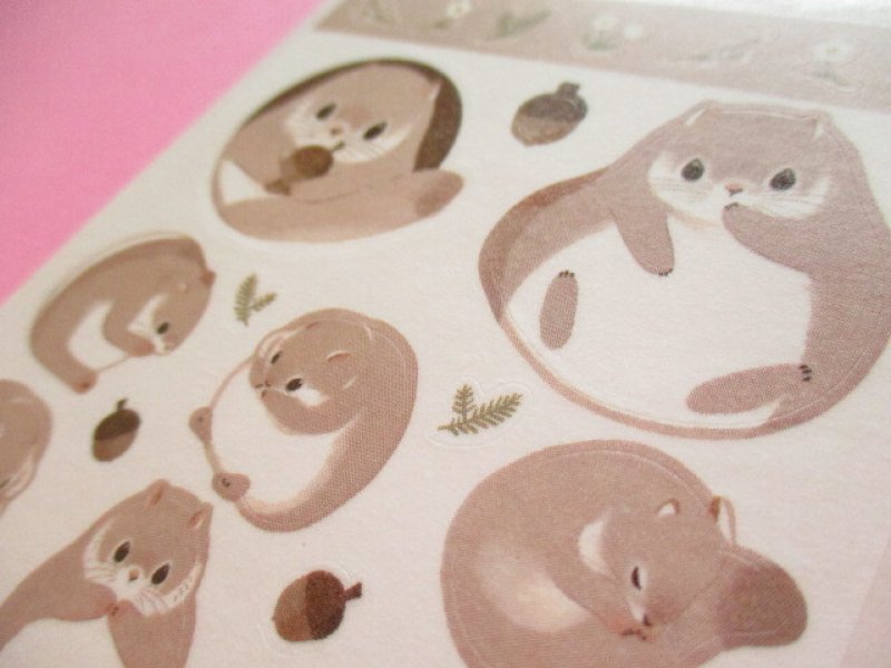 Photo3: Kawaii Cute Tracing Die Cut Seals Set Kyowa *Japanese dwarf flying squirrel (62-E67)