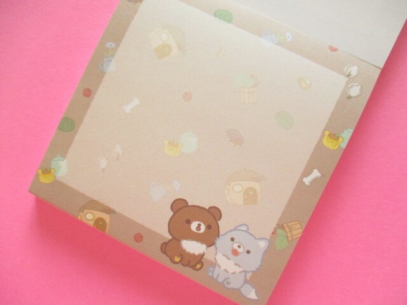 Photo1: Kawaii Cute Square Memo Pad Rilakkuma San-x *Aokogu no otomari (MH23701)